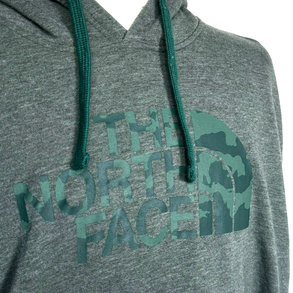 THE NORTH FACE Men's XXL Green Pullover Sweatshirt Hoodie Camo Logo Pocket